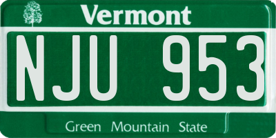 VT license plate NJU953