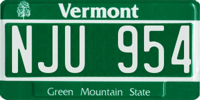 VT license plate NJU954