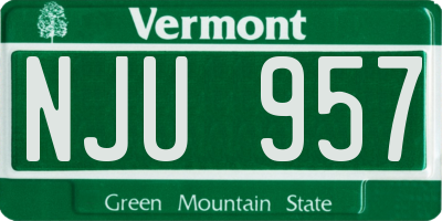 VT license plate NJU957