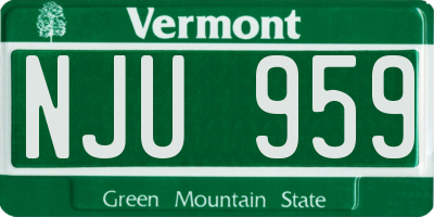 VT license plate NJU959