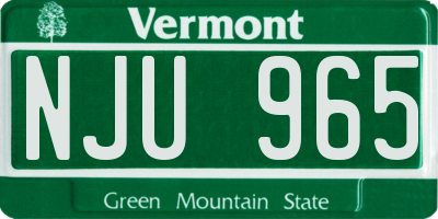 VT license plate NJU965