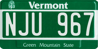 VT license plate NJU967