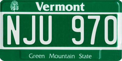 VT license plate NJU970