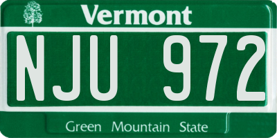 VT license plate NJU972