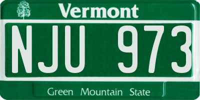 VT license plate NJU973