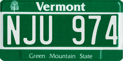 VT license plate NJU974