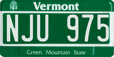 VT license plate NJU975
