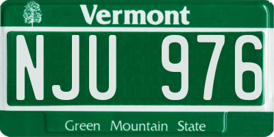 VT license plate NJU976