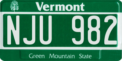 VT license plate NJU982
