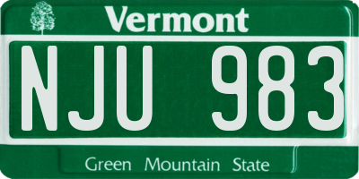 VT license plate NJU983