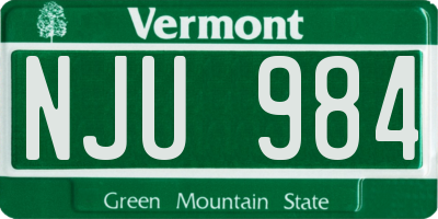 VT license plate NJU984