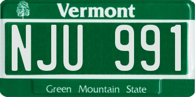 VT license plate NJU991
