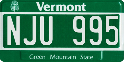 VT license plate NJU995