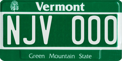 VT license plate NJV000