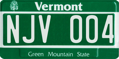 VT license plate NJV004