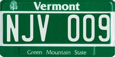 VT license plate NJV009