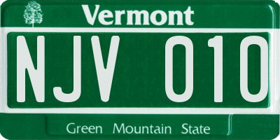 VT license plate NJV010