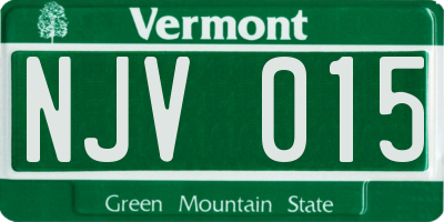 VT license plate NJV015