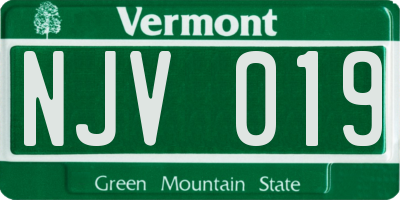 VT license plate NJV019