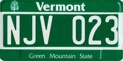 VT license plate NJV023