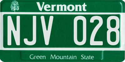 VT license plate NJV028