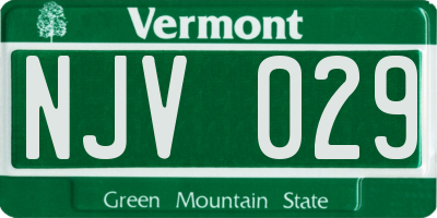 VT license plate NJV029