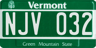 VT license plate NJV032