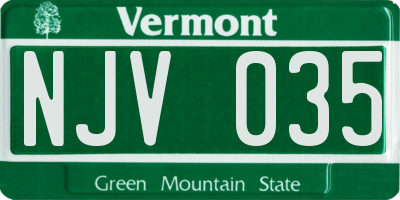 VT license plate NJV035