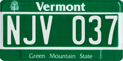 VT license plate NJV037