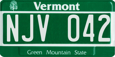 VT license plate NJV042