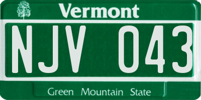 VT license plate NJV043