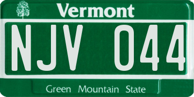 VT license plate NJV044