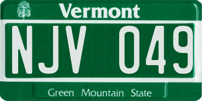 VT license plate NJV049