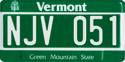 VT license plate NJV051