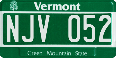 VT license plate NJV052