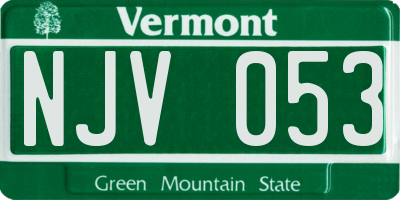 VT license plate NJV053