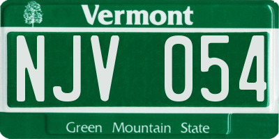 VT license plate NJV054