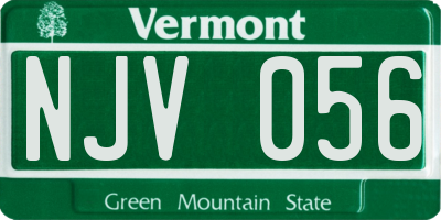 VT license plate NJV056
