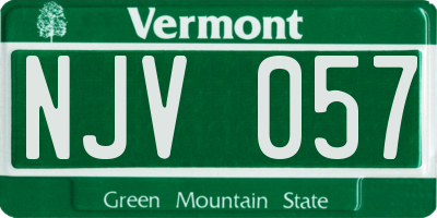 VT license plate NJV057