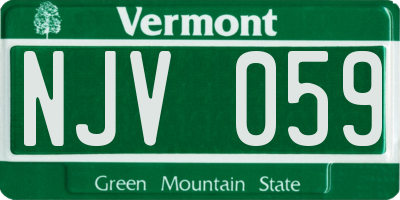 VT license plate NJV059