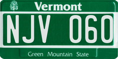 VT license plate NJV060