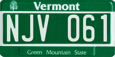 VT license plate NJV061