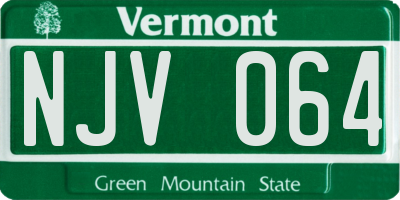 VT license plate NJV064