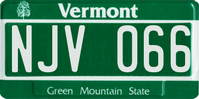 VT license plate NJV066
