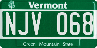 VT license plate NJV068
