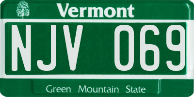 VT license plate NJV069