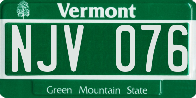 VT license plate NJV076