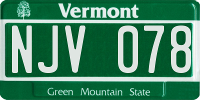 VT license plate NJV078