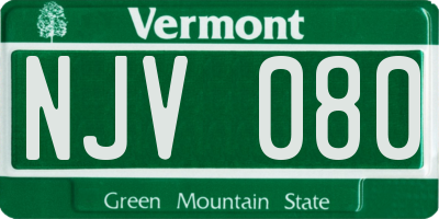 VT license plate NJV080