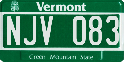 VT license plate NJV083